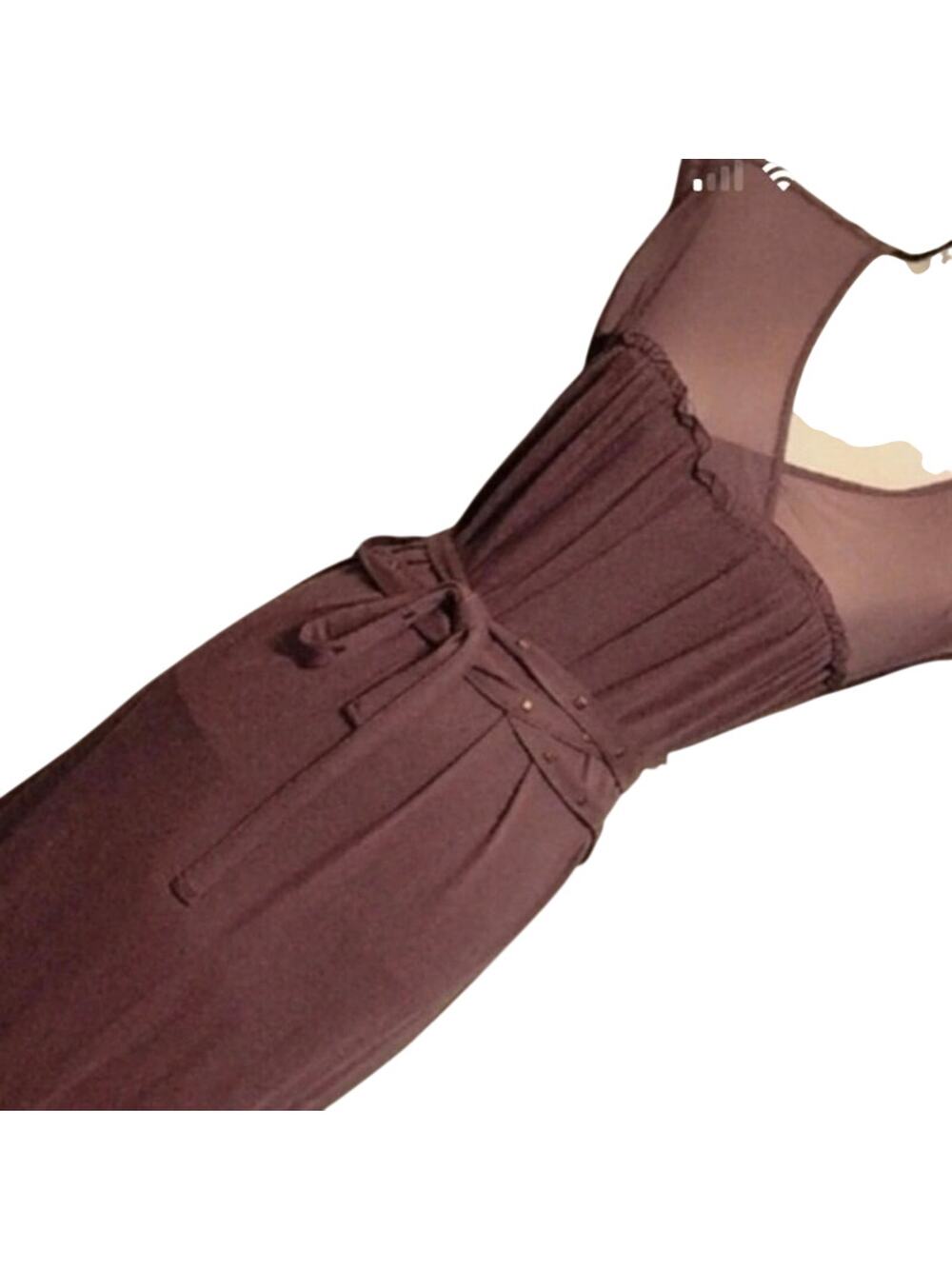 Purple Sheer Wrap Dress Womens Large Flowy Studded Belt Boho Midi Dress